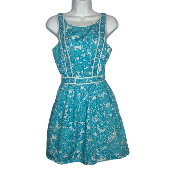 Lily Pulitzer Turquoise Blue and White Summer Dress - Picture 1 of 8